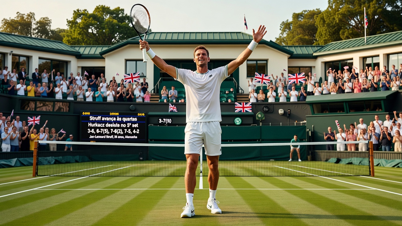 Struff faz história em Wimbledon aos 36 anos e chega às quartas de final