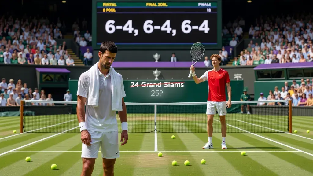 Djokovic cai diante de Sinner em Wimbledon e rebate obsessão com o 25º Grand Slam