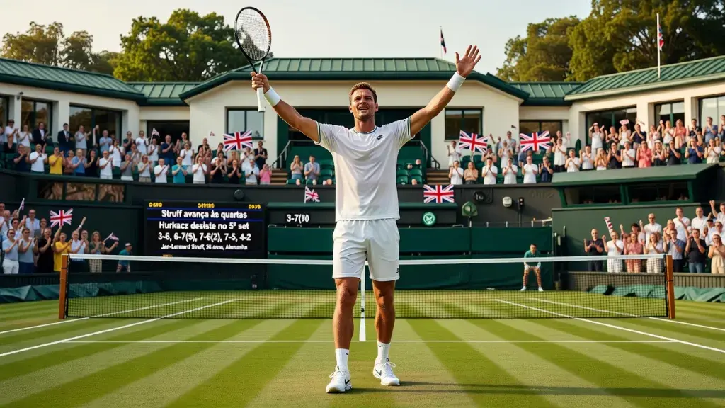 Struff faz história em Wimbledon aos 36 anos e chega às quartas de final